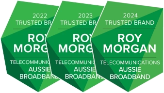 Roy Morgan Trusted Brand in Telecommunications 2022, 2023 and 2024.