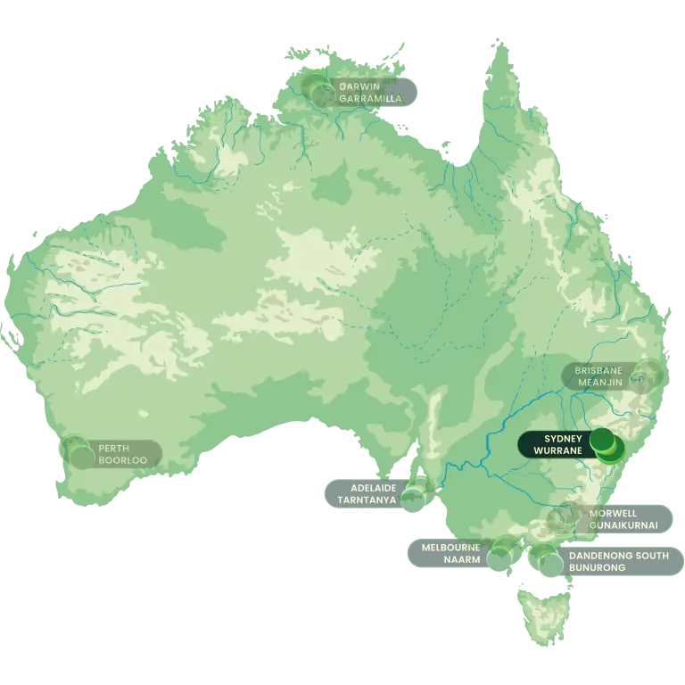 Map of office locations in Australia with Offices in NSW highlighted